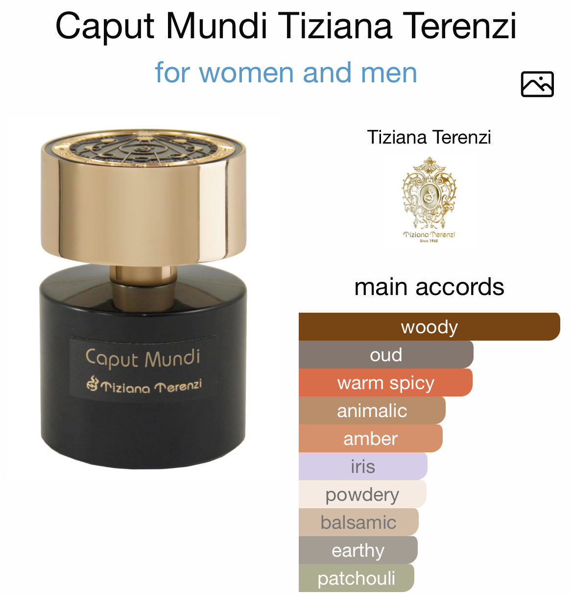 TIZIANA TERENZI CAPUT MUNDI 3.4 Extrait De Parfum UNISEX
