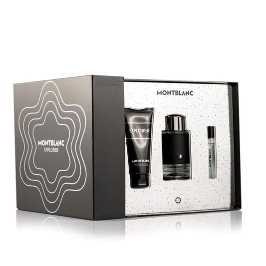MONT BLANC EXPLORER 3.4 EDP MAN + 3.4 S/G + MINI TRAVEL SPRAY ( GIFT SET )