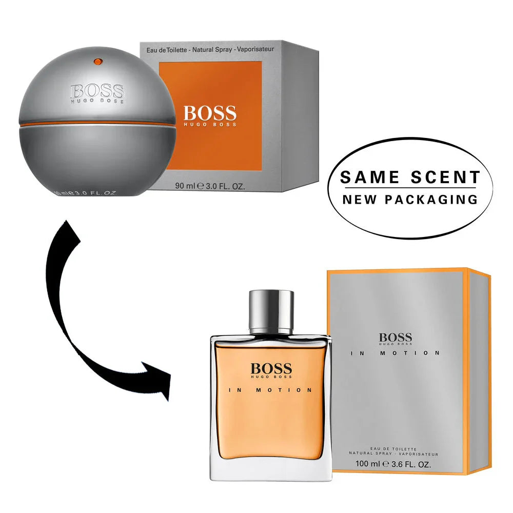 HUGO BOSS MOTION 3.4 EDT MAN (New Pres. Grey/Orange box)