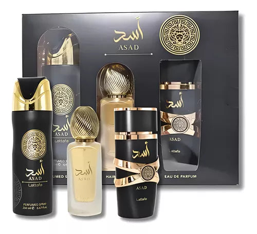 LATTAFA ASAD 3.4 EDP MAN + 6.8 BODY SPRAY + 1.7 HAIR MIST (GIFT SET)