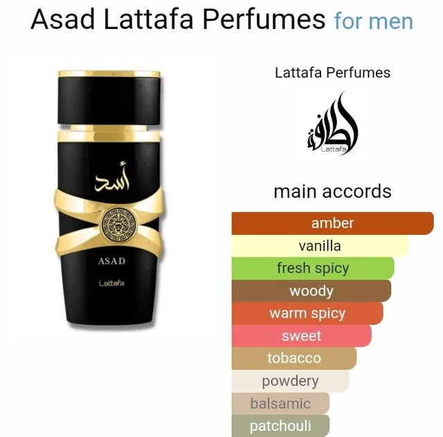 LATTAFA ASAD 3.4 EDP MAN + 6.8 BODY SPRAY + 1.7 HAIR MIST (GIFT SET)