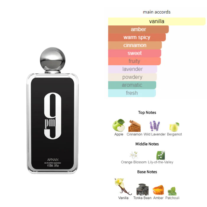 AFNAN 9 PM 3.4 EDP MAN ( Black box )