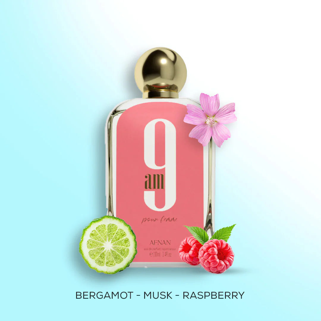 AFNAN 9 AM 3.4 EDP LADY ( Peach box & Bottle )
