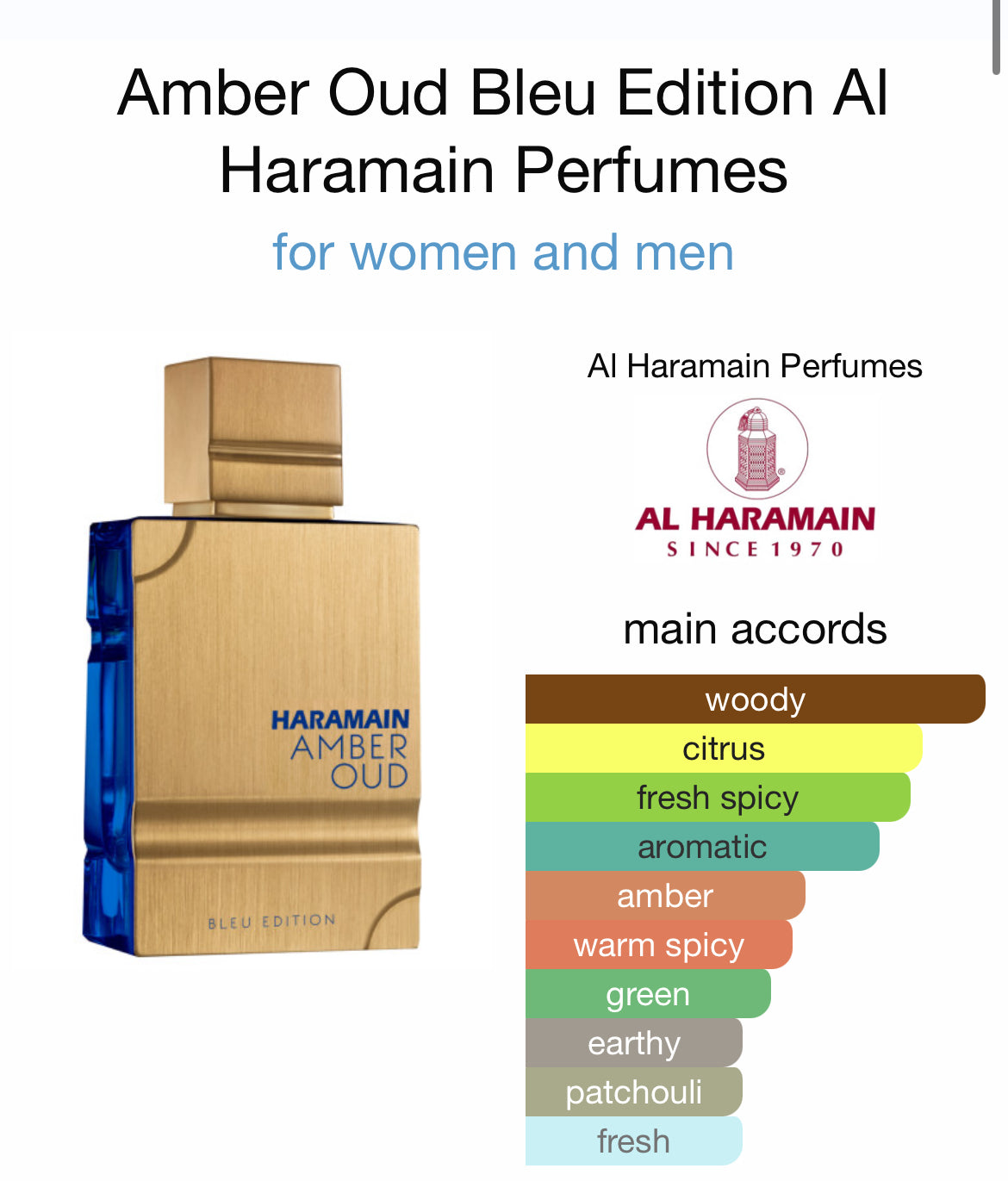 AL HARAMAIN AMBER OUD BLEU 6.7 EDP MAN