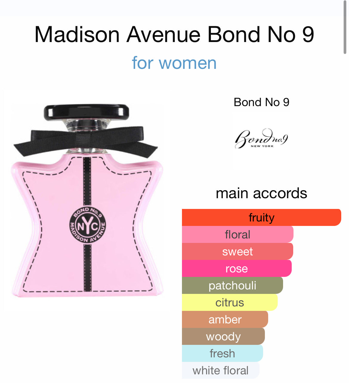 BOND No. 9 MADISON AVENUE 3.4 EDP LADY