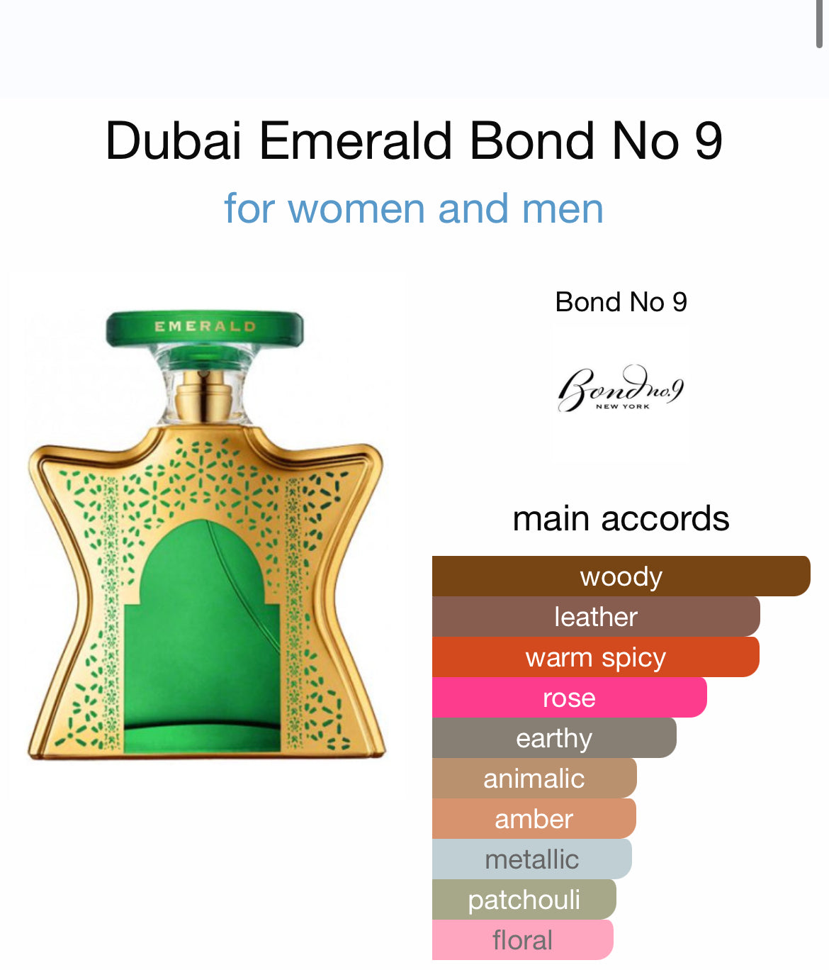 BOND No. 9 DUBAI EMERALD 3.4 EDP UNISEX