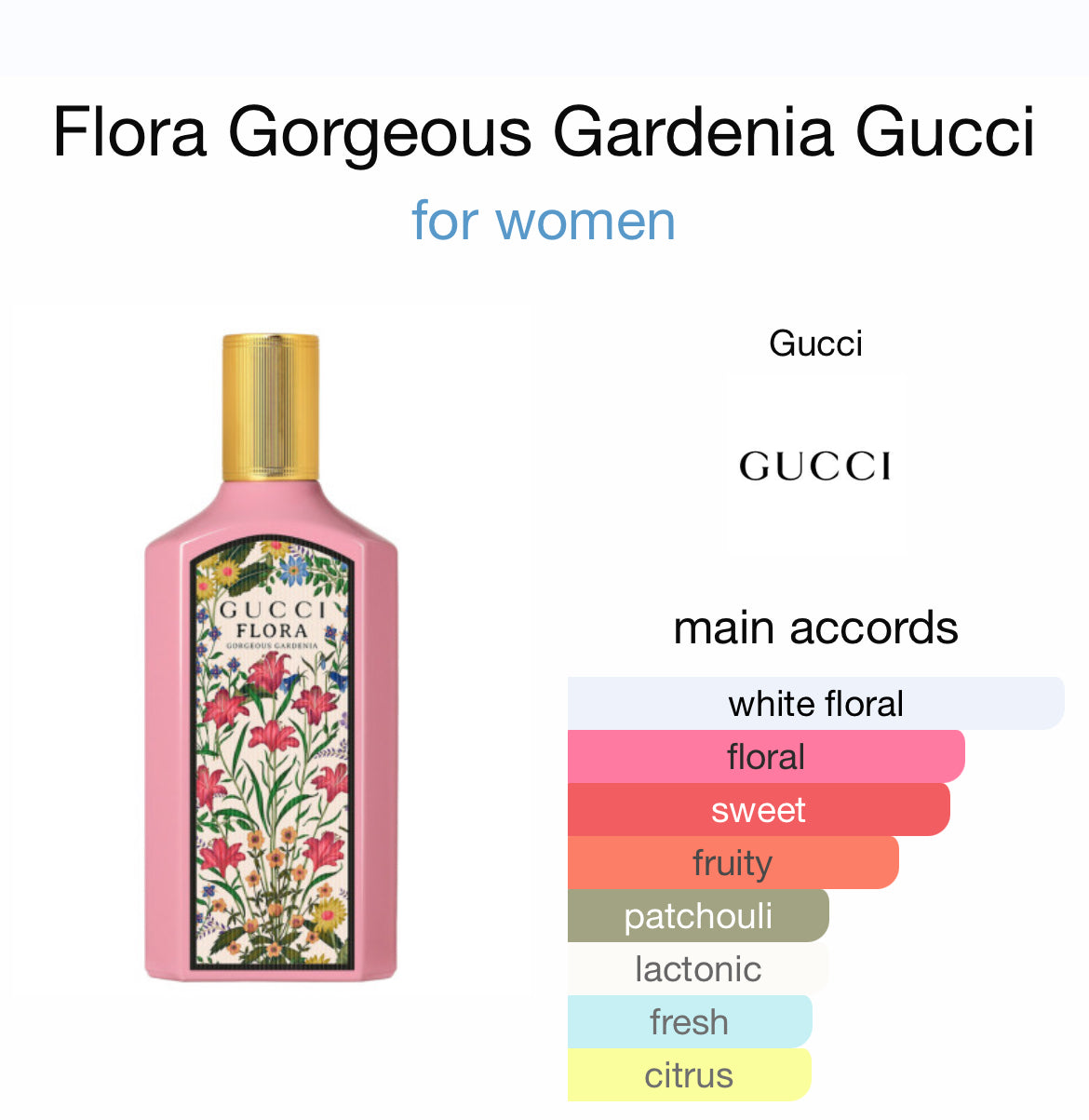 GUCCI FLORA GORGEOUS GARDENIA 3.4 EDP LADY