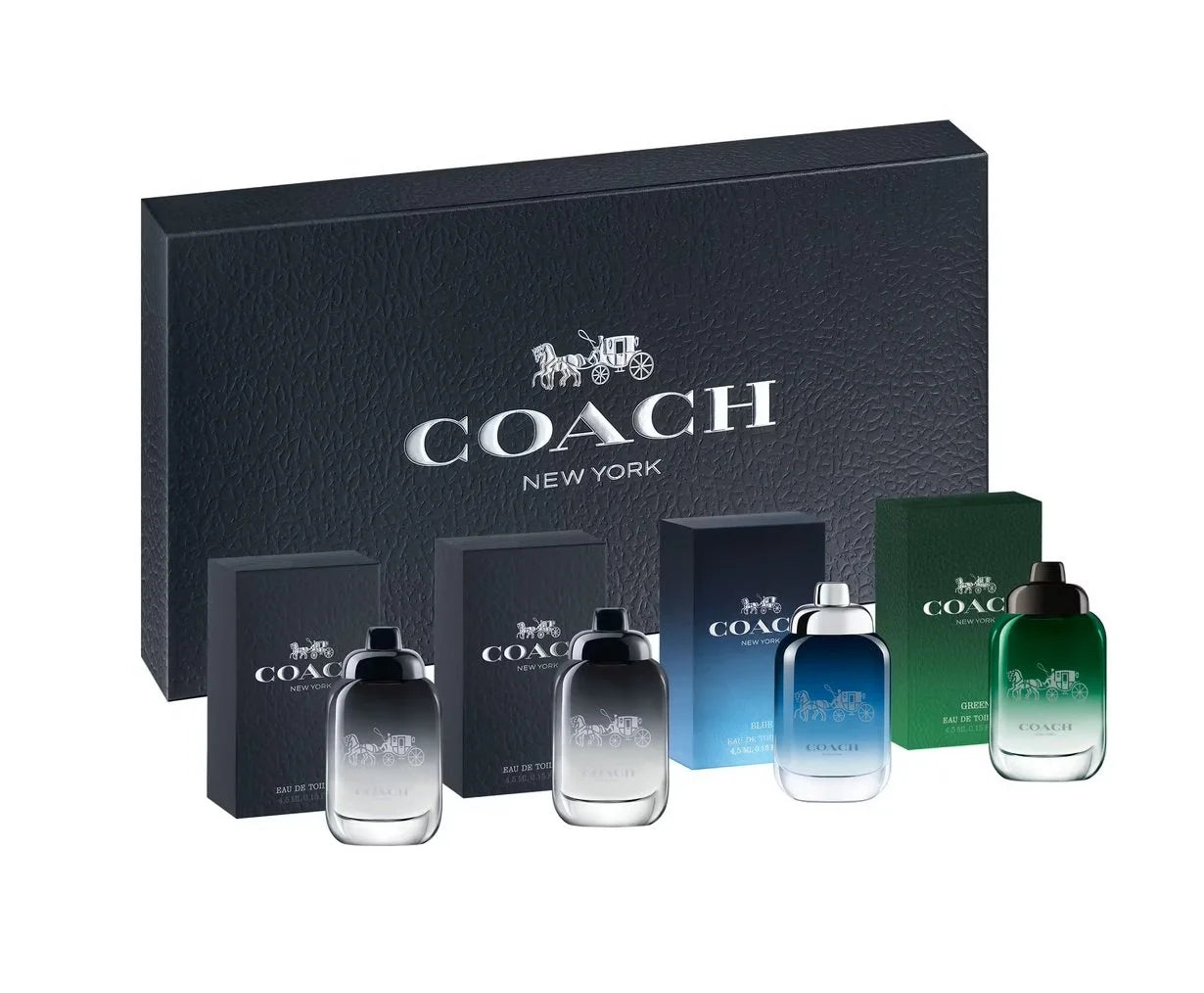 COACH MINI SET 4 x 0.15 OZ EDT MAN ( 2 x NY - GREEN - BLUE) ( GIFT SET )