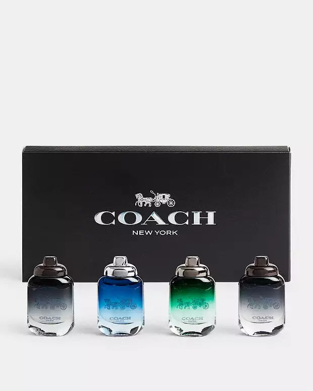 COACH MINI SET 4 x 0.15 OZ EDT MAN ( 2 x NY - GREEN - BLUE) ( GIFT SET )