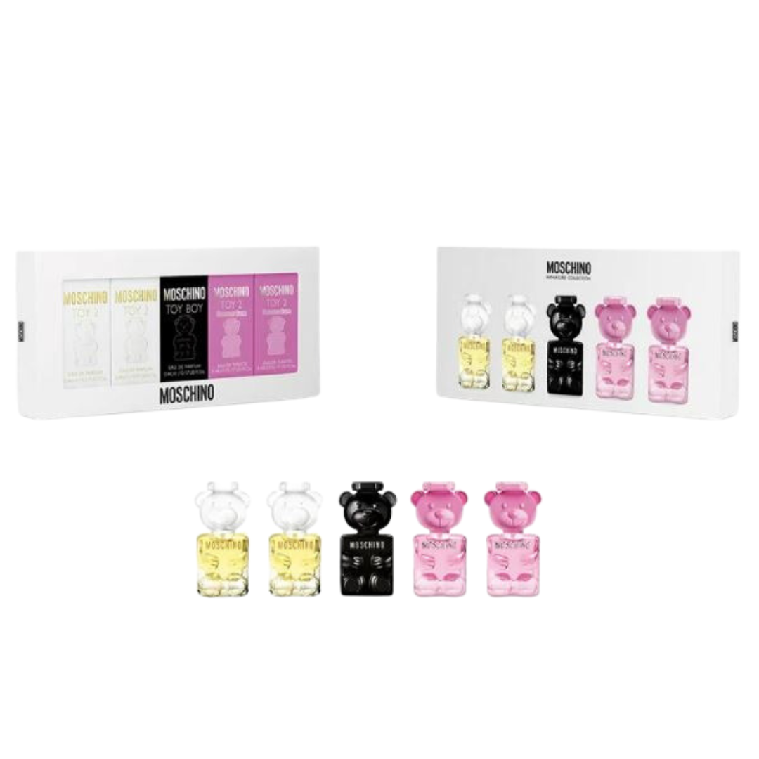 MOSCHINO MINI SET 5 x 0.17 OZ L & M ( 2 X TOY(2) - 1 x TOY BOY - 2 x BUBBLE GUM) ( GIFT SET )