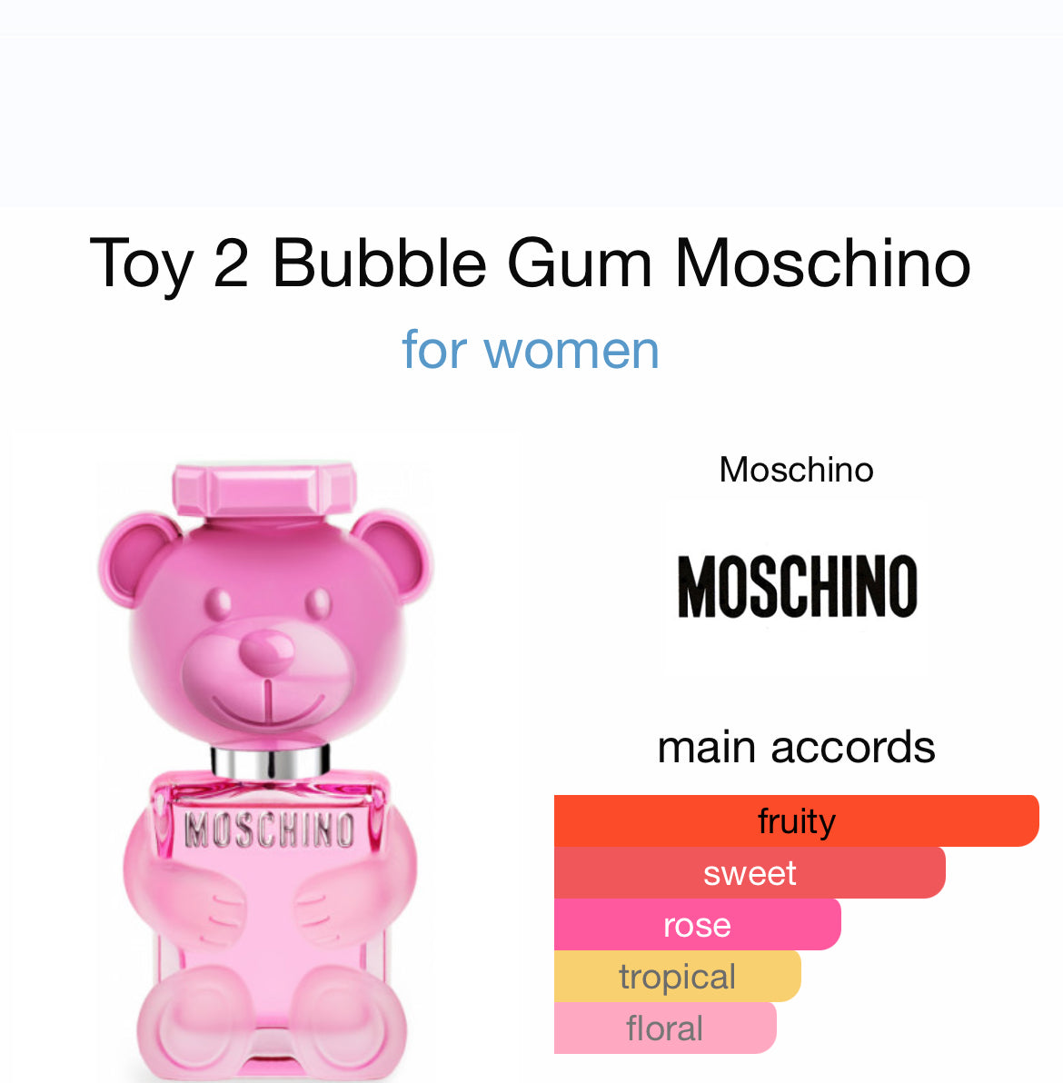 MOSCHINO TOY ( 2 ) BUBBLE GUM 3.4 EDT LADY