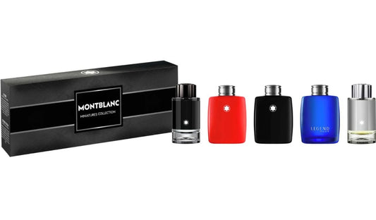 MONT BLANC MINI SET 5 x 0.15 OZ MAN (EXPLORER-RED-LEGEND-BLUE-PLATINUM) (GIFT SET)