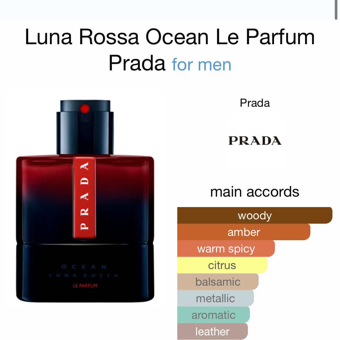PRADA LUNA ROSSA OCEAN L'PARFUM 3.4 MAN