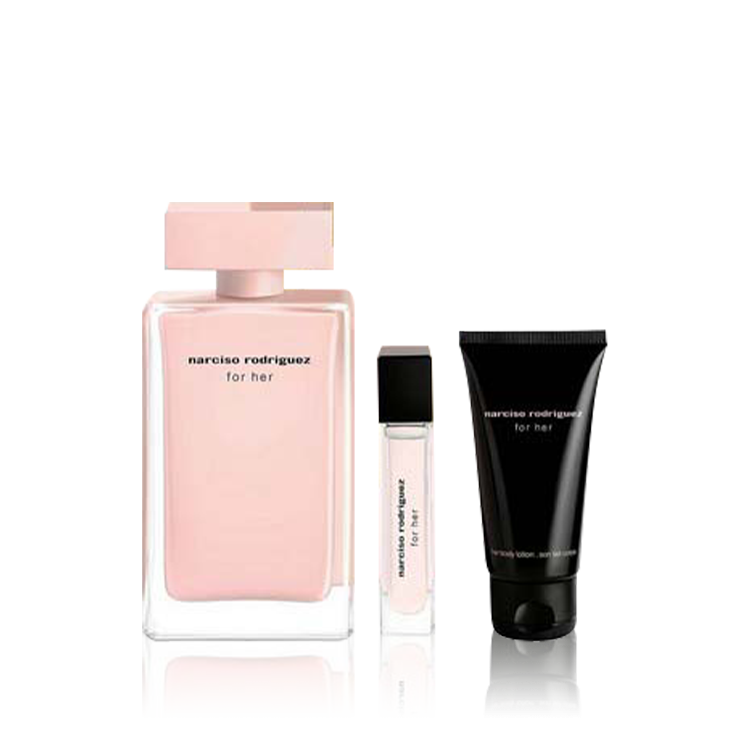 NARCISO RODRIGUEZ 3.4 EDP LADY + 1.7 B/L + MINI TRAVEL SPRAY ( GIFT SET)