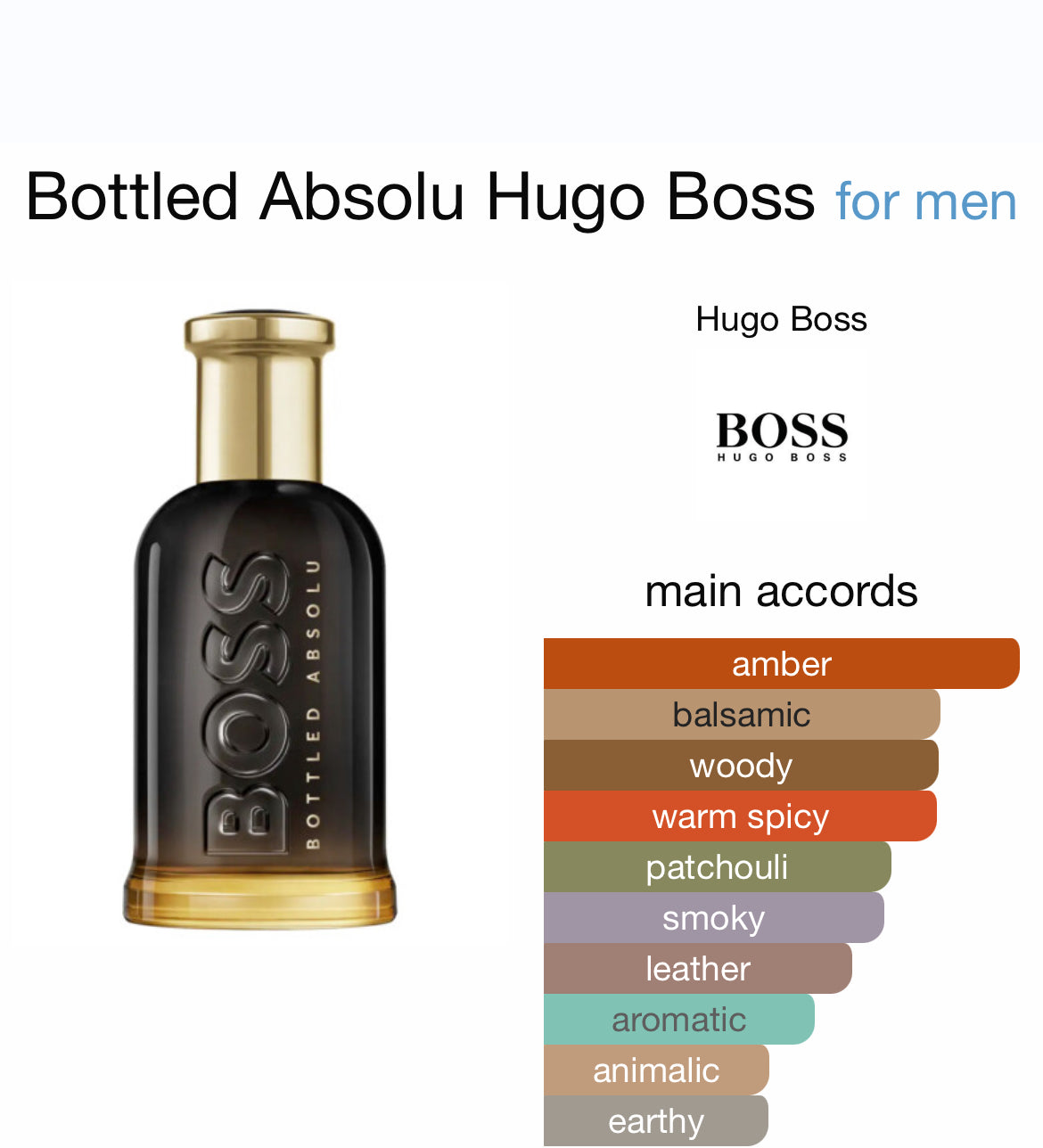 HUGO BOSS #6 (Bottled) ABSOLU INTENSE 3.4 PARFUM MAN