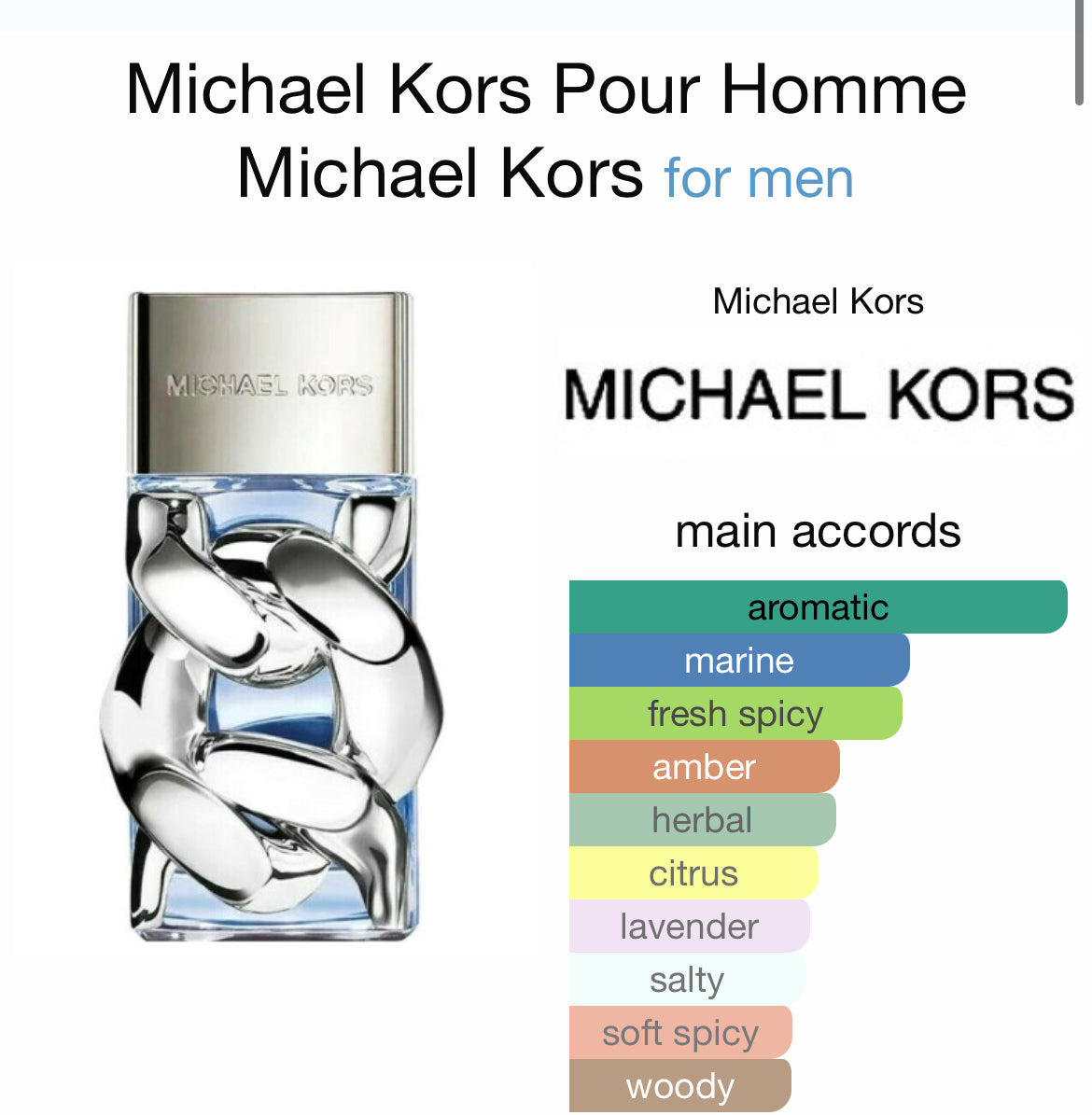 MICHAEL KORS POUR HOMME 3.4 EDP MAN