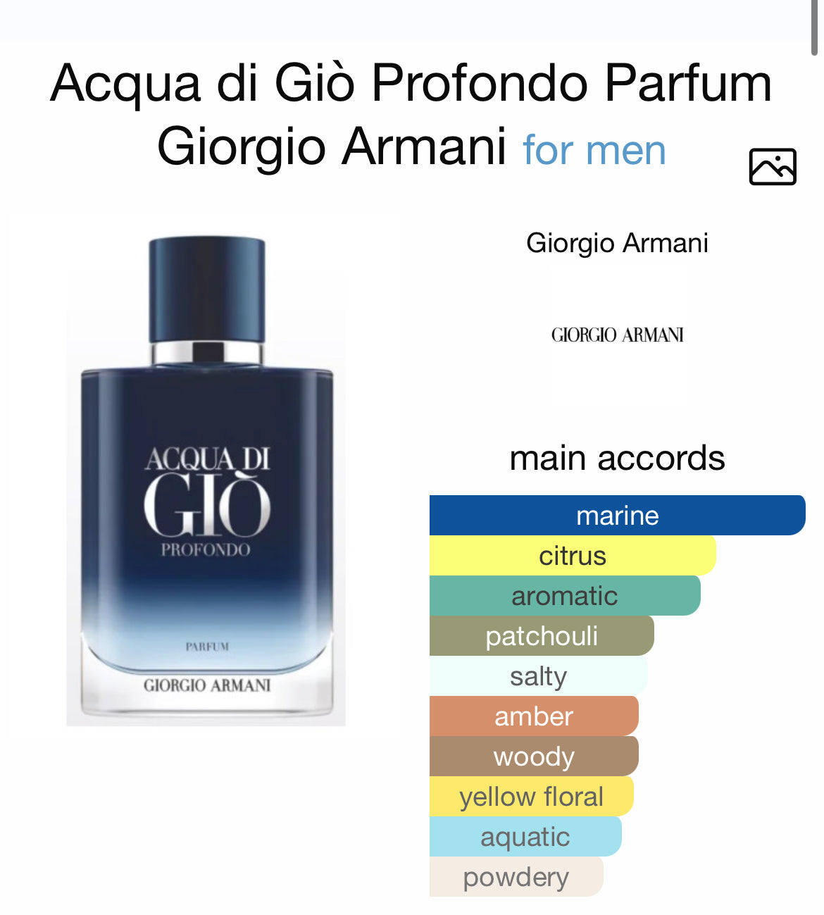 ACQUA DI GIO PROFONDO 3.4 PARFUM MAN ( by Giorgio Armani )