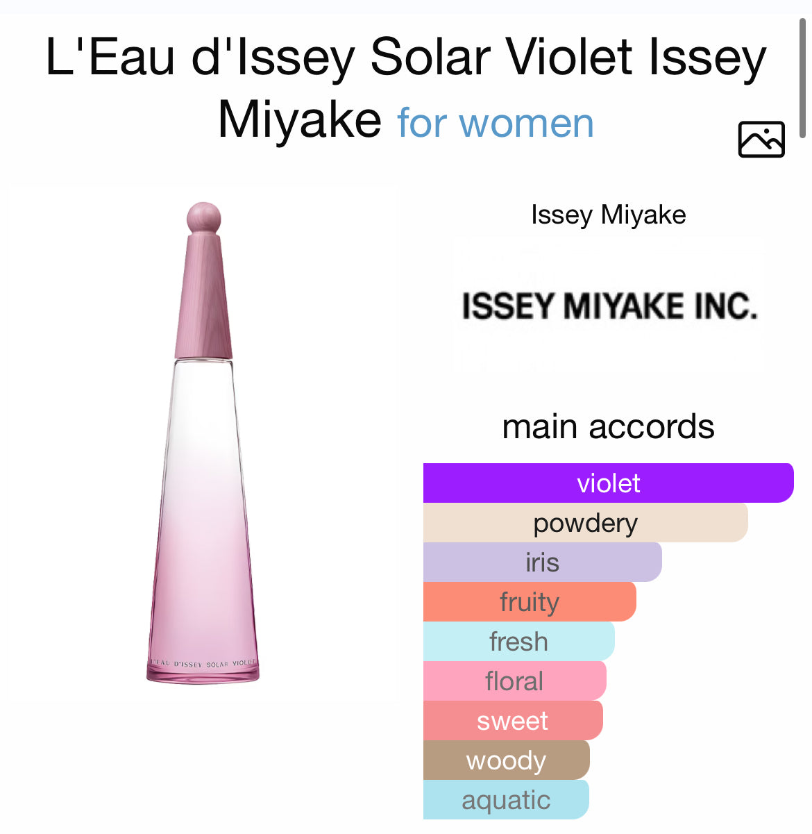 ISSEY MIYAKE SOLAR VIOLET 3.4 EDT INTENSE LADY