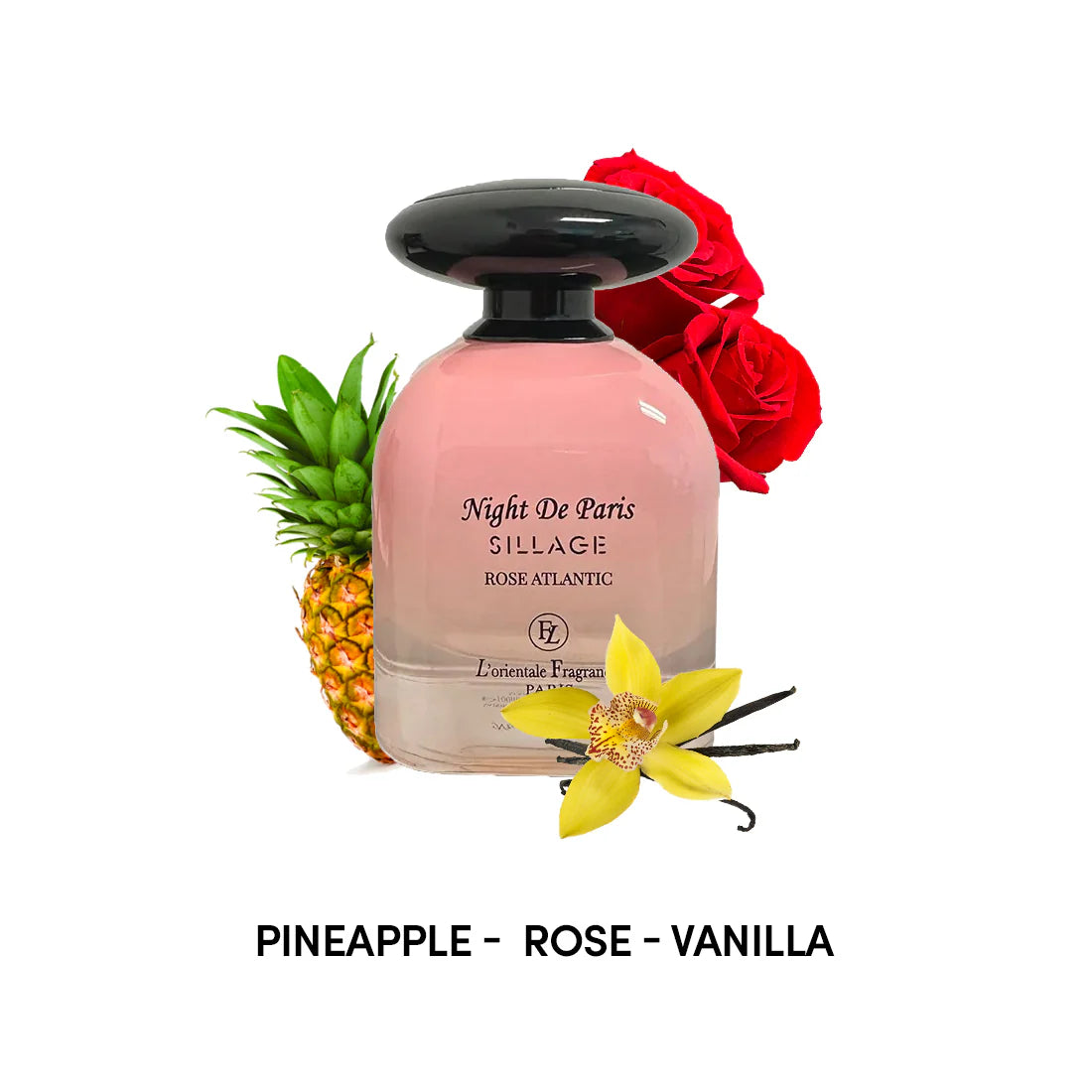 NIGHT De PARIS SILLAGE ROSE ATLANTIC 3.4 EDP LADY ( by L' Orientale Fragrances Paris )
