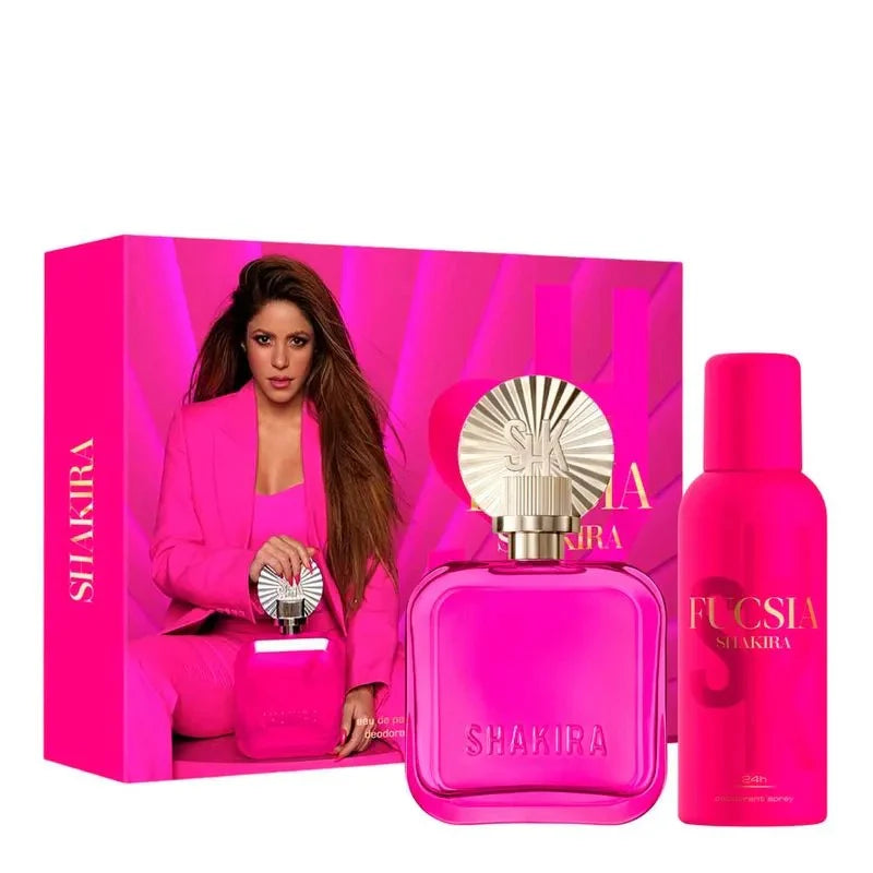SHAKIRA FUCSIA 2.7 EDP LADY + 5.0 DEODORANT SPRAY ( GIFT SET )