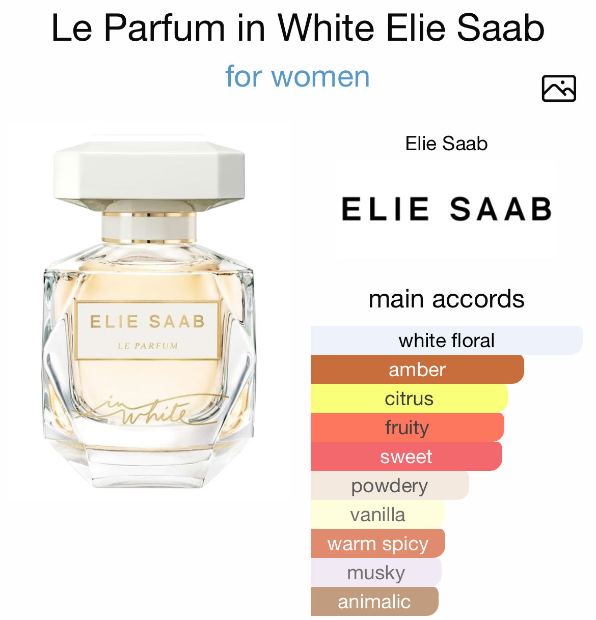 ELIE SAAB LE PARFUM IN WHITE 3.0 EDP LADY