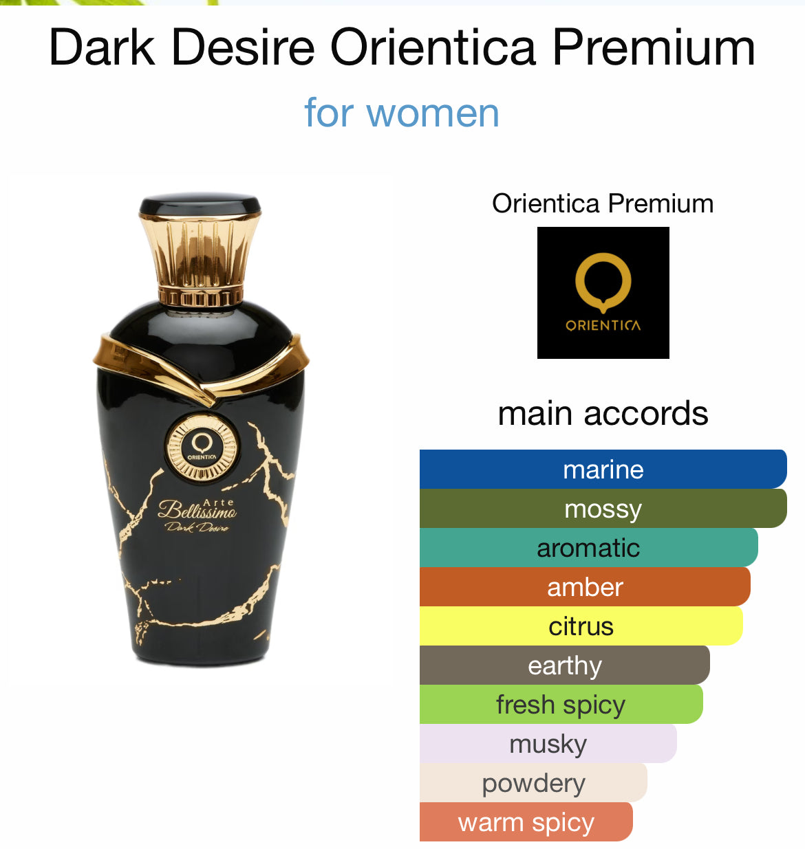 ORIENTICA DARK DESIRE 2.5 EDP LADY ( Premium Edition )