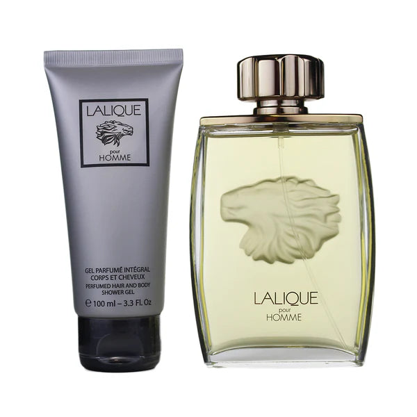 LALIQUE POUR HOMME 4.2 EDP MAN + 3.4 Shower Gel ( GIFT SET )