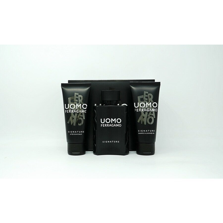 FERRAGAMO UOMO SIGNATURE 3.4 EDP MEN + 3.4 S/G + 3.4 ASH ( GIFT SET )
