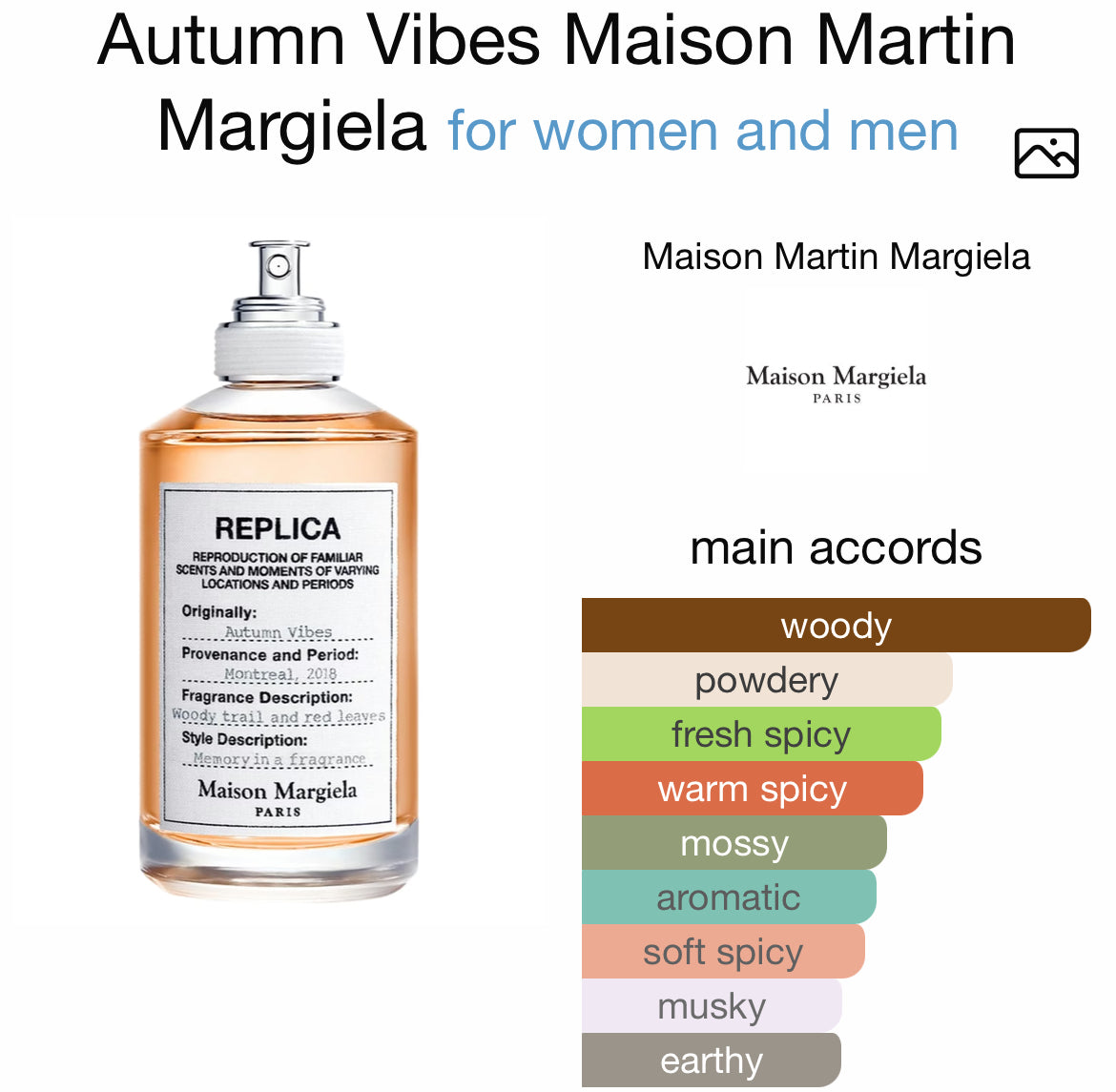 REPLICA AUTUMN VIBES 3.4 EDT UNISEX ( by Maison Margiela )