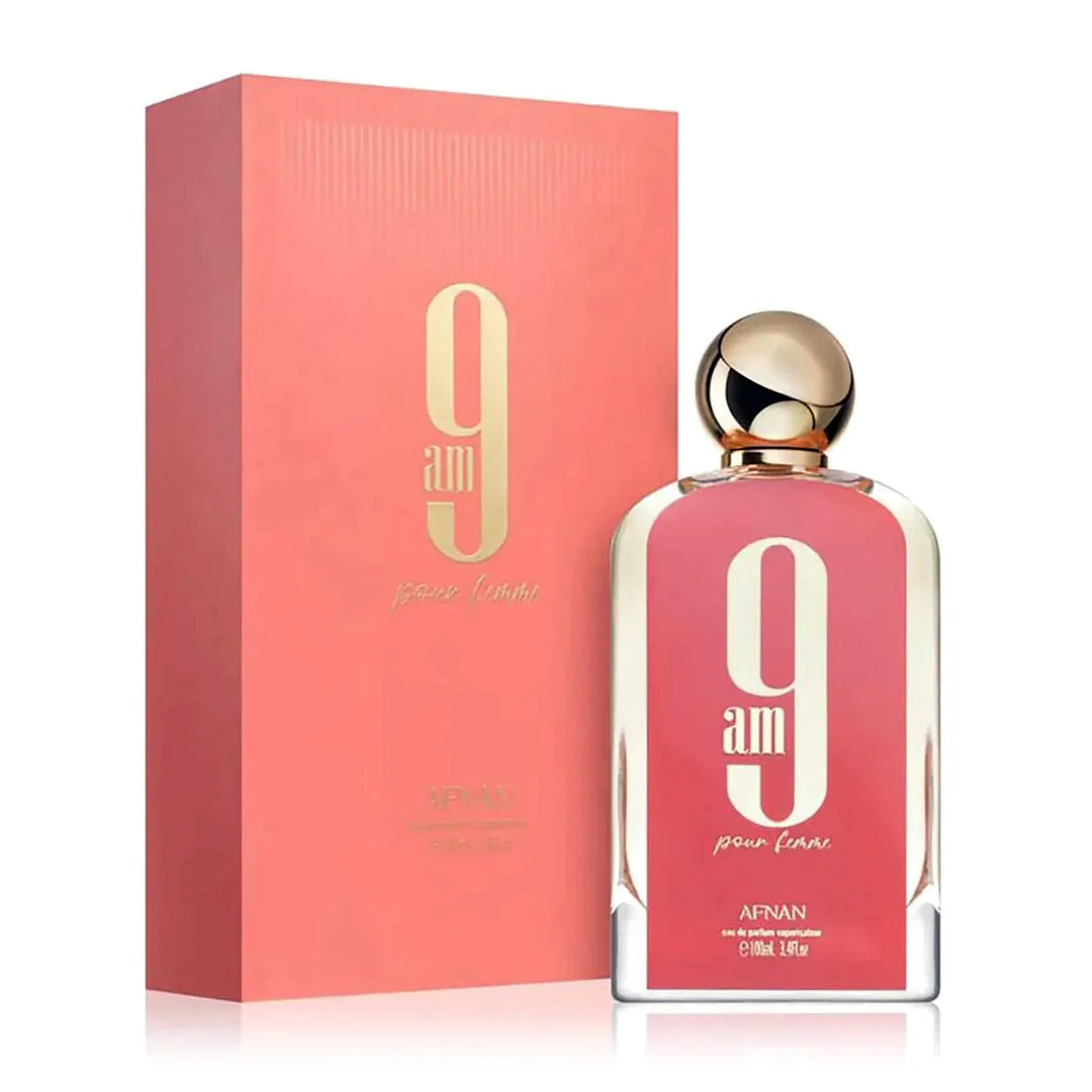 AFNAN 9 AM 3.4 EDP LADY ( Peach box & Bottle )