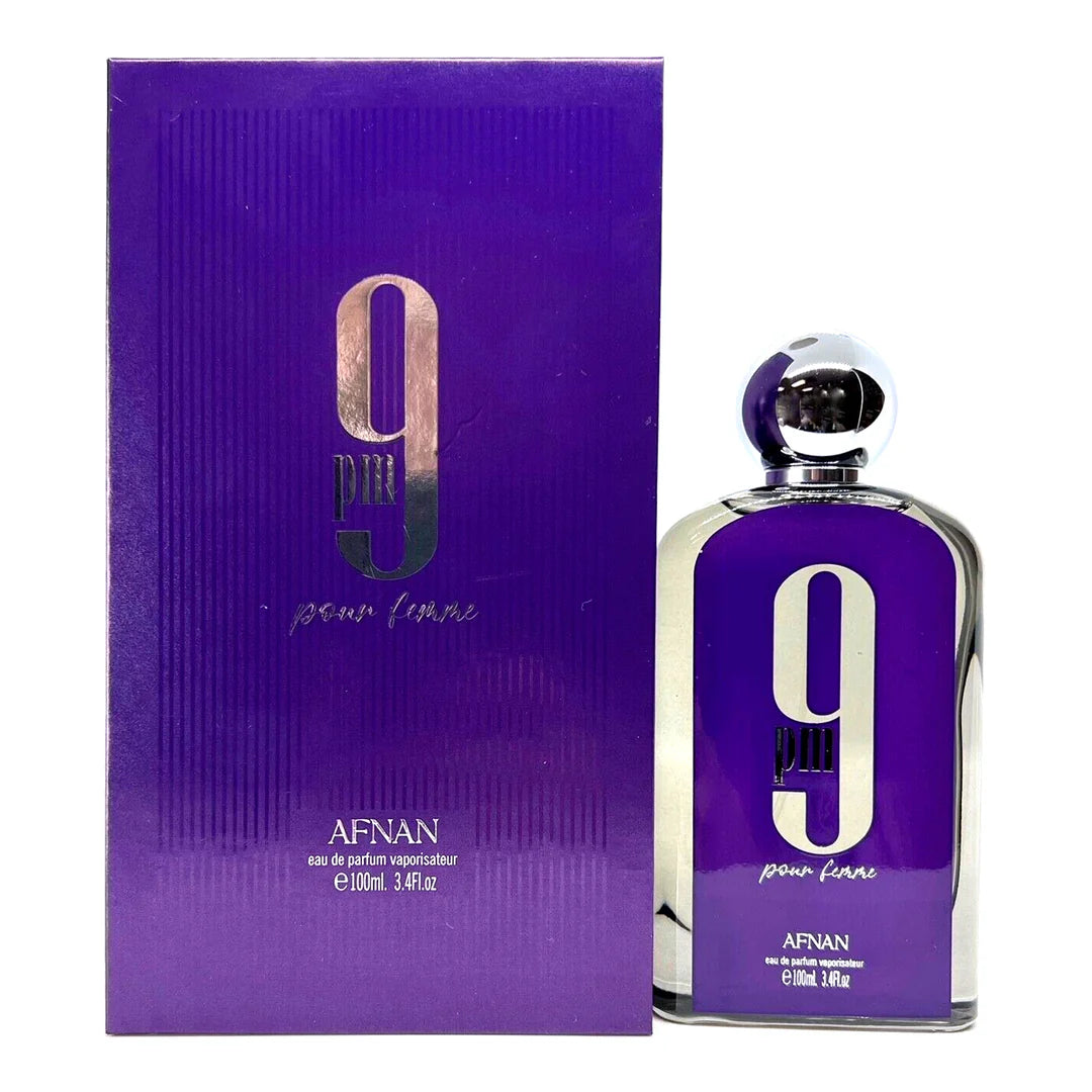 AFNAN 9 PM 3.4 EDP LADY ( Purple box & bottle)