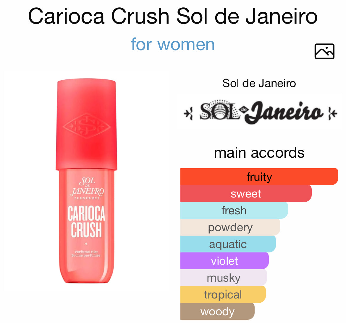 SOL De JANEIRO CARIOCA CRUSH 3.0 PERFUME MIST LADY