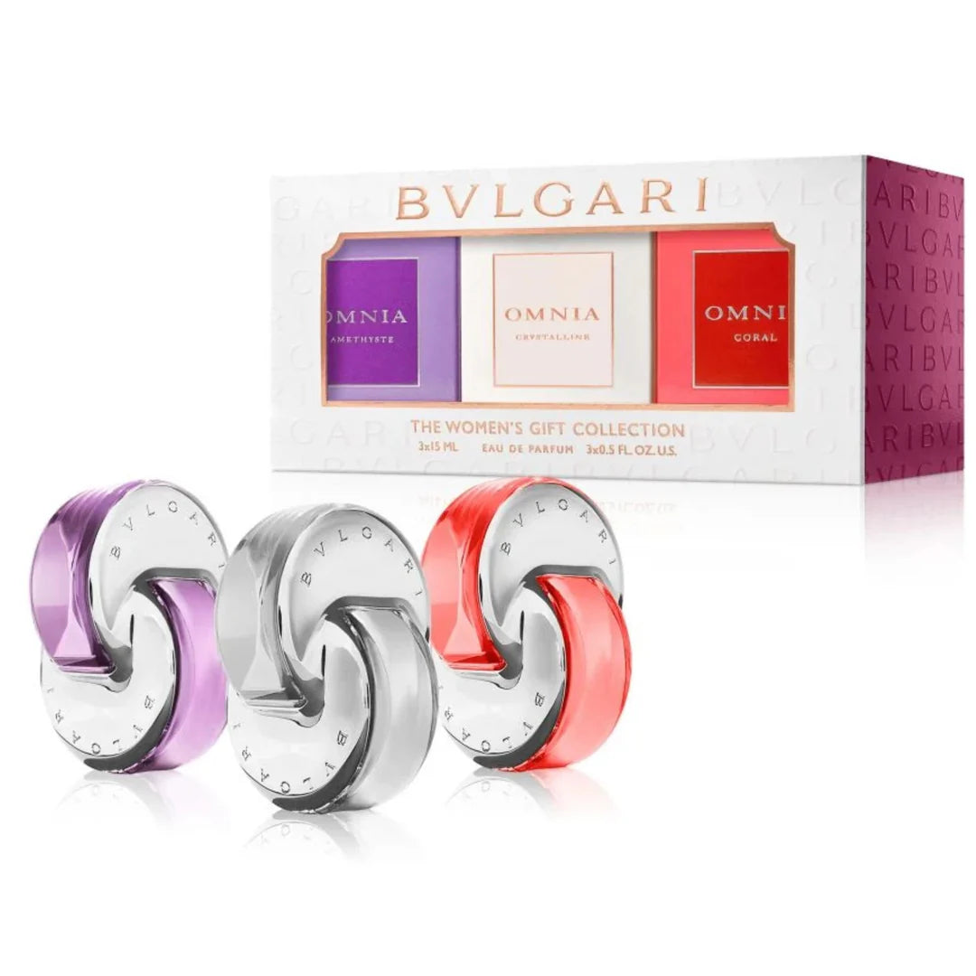 BVLGARI MINI SET TRIO 3 x 0.5 Oz EDP LADY ( Coral - Crystalline - Amethyste )