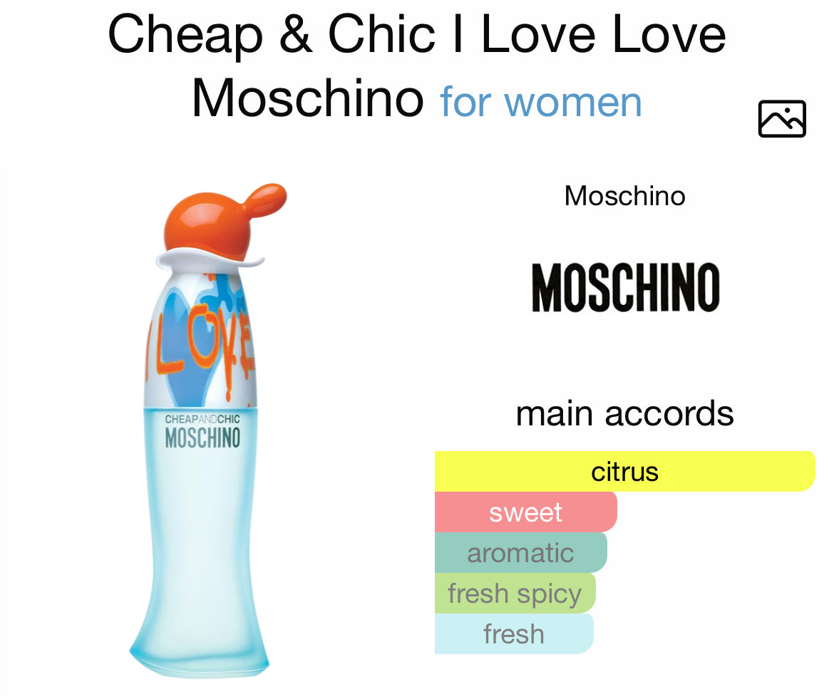 MOSCHINO CHEAP & CHIC I LOVE LOVE 3.4 EDT LADY