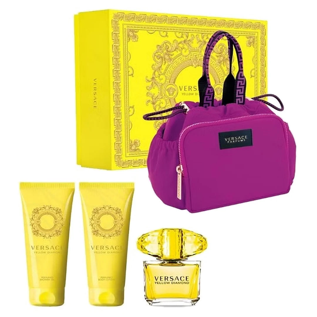 VERSACE YELLOW DIAMOND 3.0 EDT LADY+2.5 B/L+2.5 S/G+ BAG ( 4PCS GIFT SET )