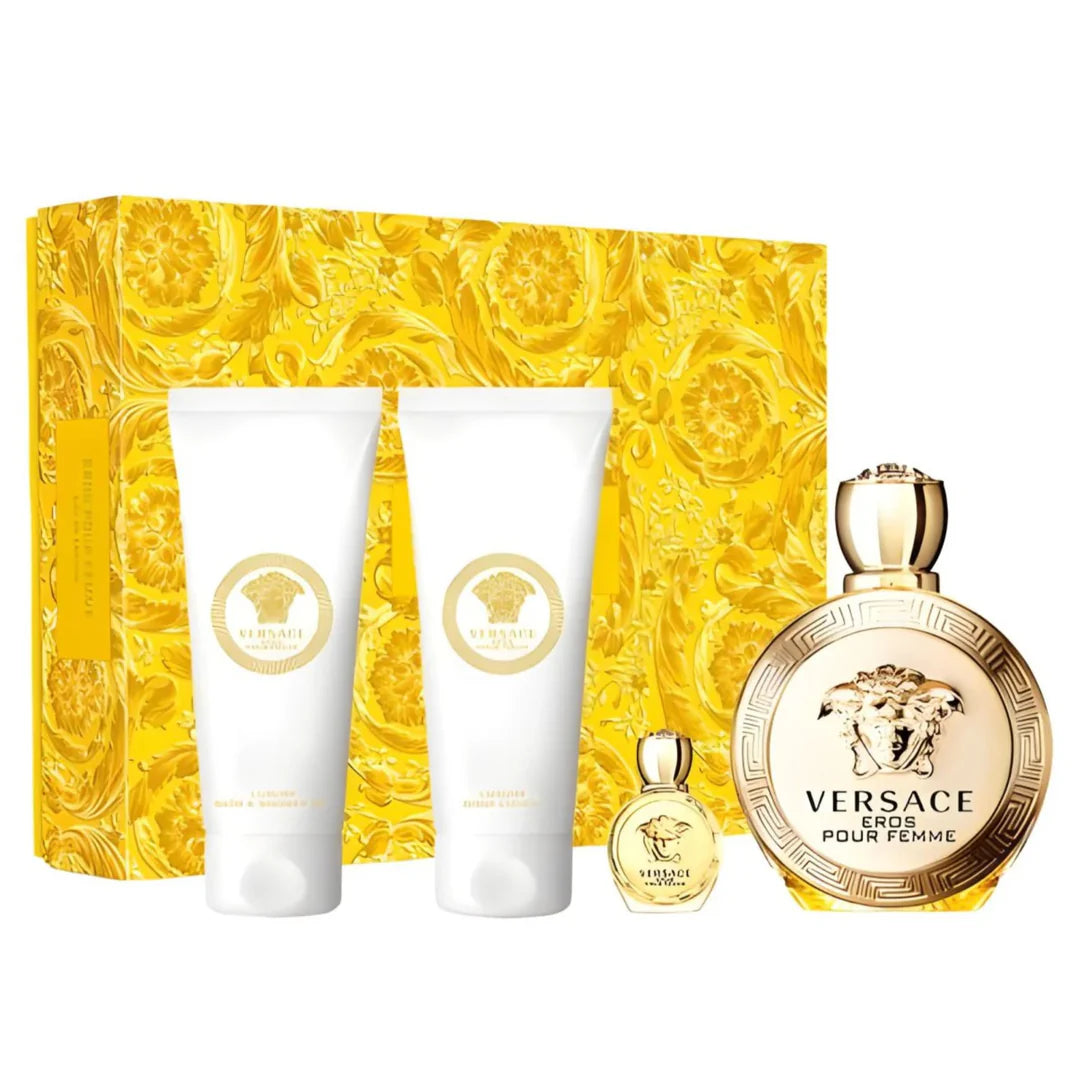 VERSACE EROS FEMME 3.4 EDP LADY+2.5 B/L+2.5 S/G+MINI TRAVEL( GIFT SET 4PCS)