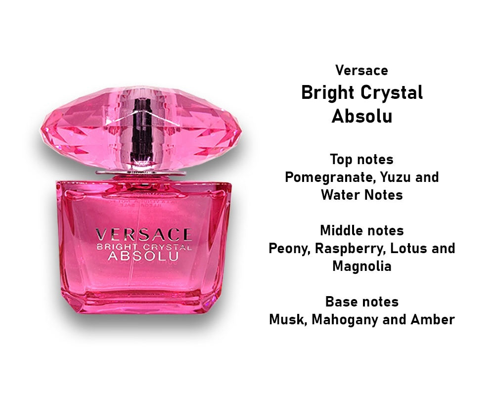 VERSACE BRIGHT CRYSTAL ABSOLU 3.0 EDP LADY+2.5 B/L+2.5 S/G+BAG (4PCS GIFT SET)