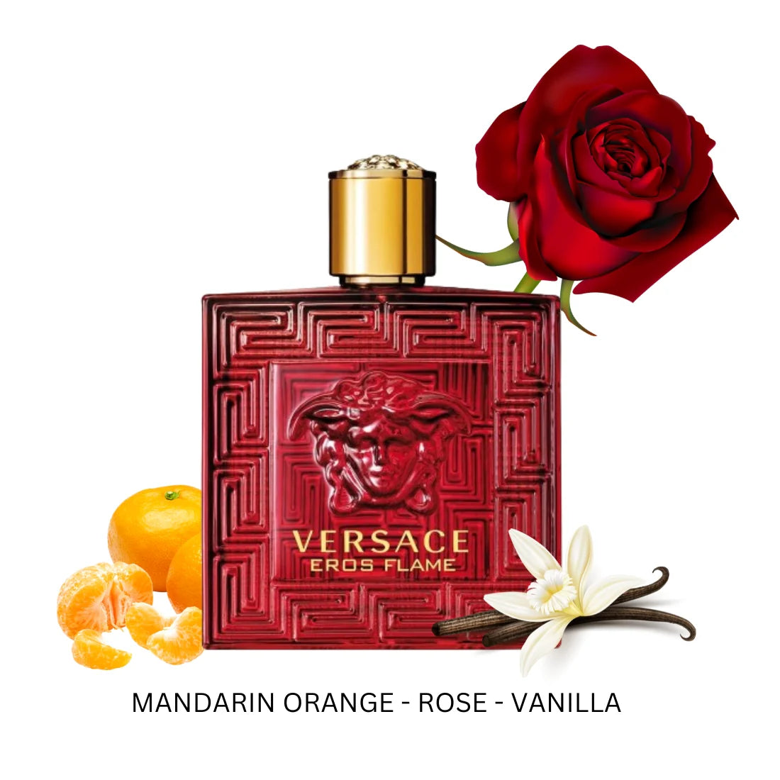 VERSACE EROS FLAME 3.4 EDP MAN + MINI TRAVEL SPRAY + BAG ( 3PCS GIFT SET )