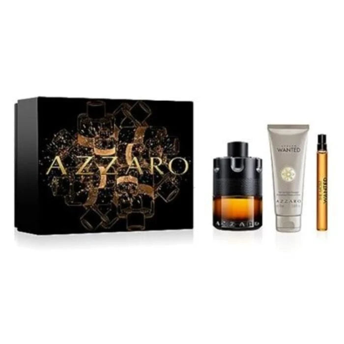 AZZARO THE MOST WANTED 3.4 PARFUM MAN+ 2.5 S/G + MINI TRAVEL SPRAY ( GIFT SET )