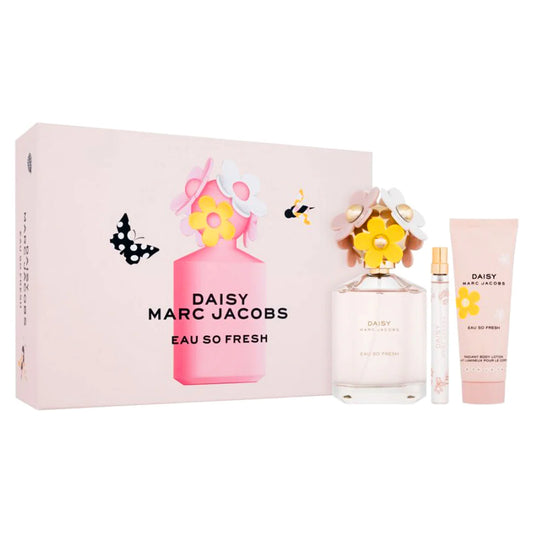 MARC JACOBS DAISY SO FRESH 4.2 EDT LADY+ 2.5 B/L+ MINI TRAVEL SPRAY (GIFT SET)
