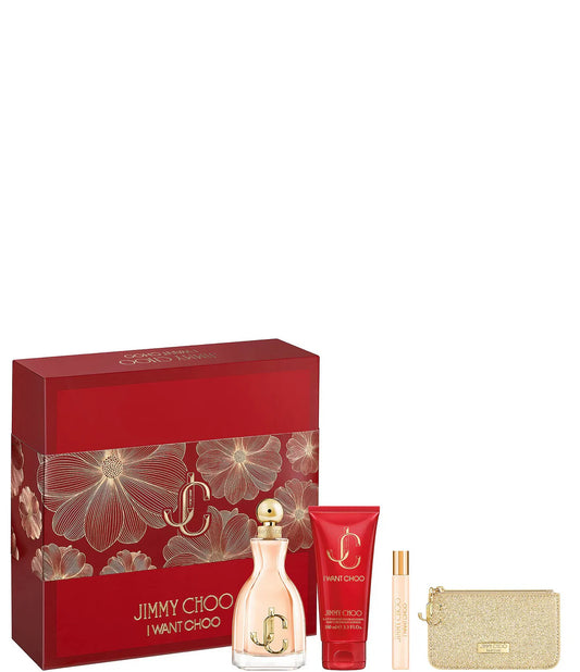 JIMMY CHOO I WANT CHOO 3.4 EDP LADY+3.4 B/L+MINI TRAVEL SPRAY+PURSE (GIFT SET)