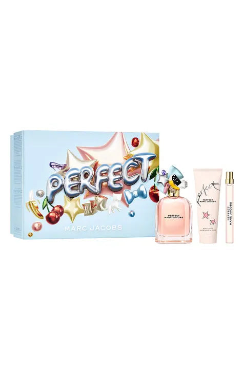 MARC JACOBS PERFECT 3.4 EDP LADY+ 2.5 B/L + MINI TRAVEL SPRAY ( GIFT SET )