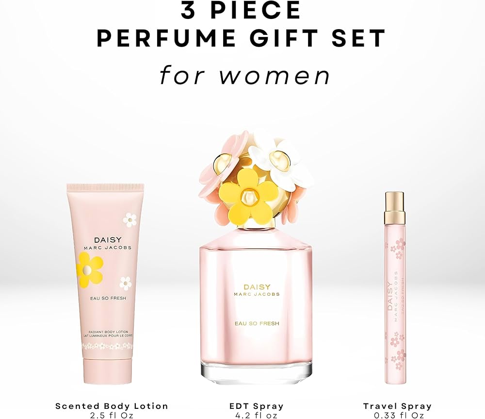 MARC JACOBS DAISY SO FRESH 4.2 EDT LADY+ 2.5 B/L+ MINI TRAVEL SPRAY (GIFT SET)