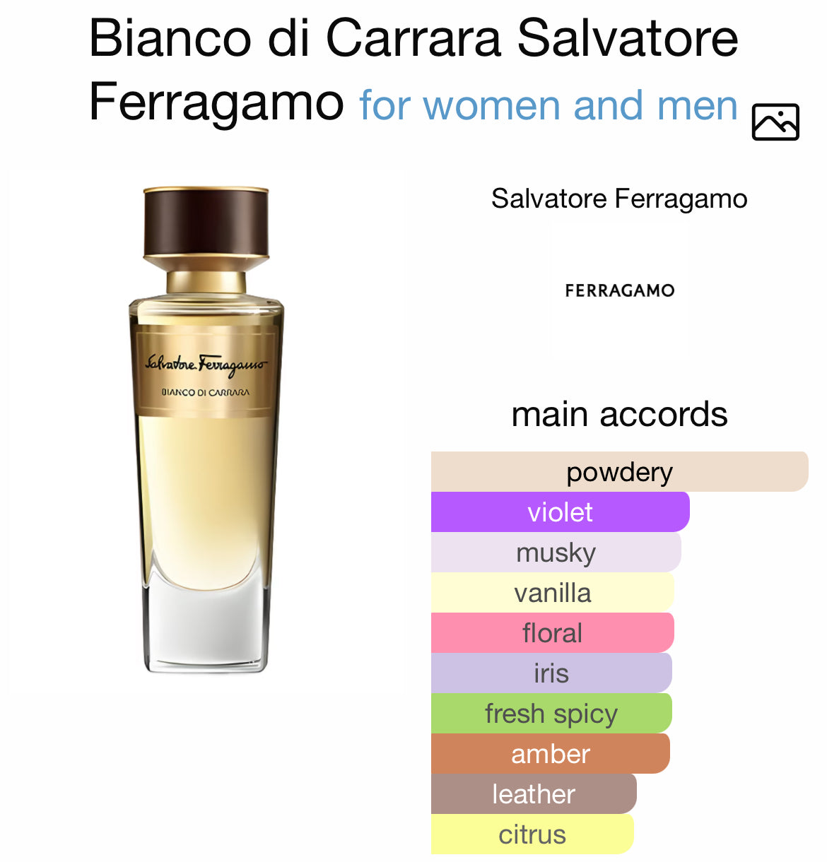 TUSCAN CREATIONS BIANCO Di CARRARA 3.4 EDP UNISEX ( by Salvatore Ferragamo )