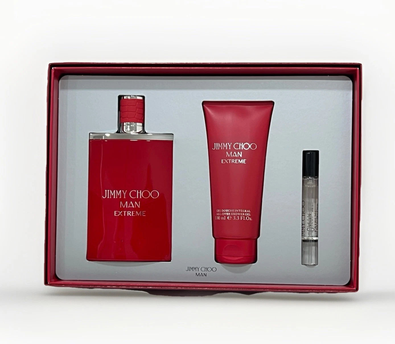 JIMMY CHOO EXTREME 3.4 EDP MAN + 3.4 S/GEL + MINI TRAVEL SPRAY ( GIFT SET )