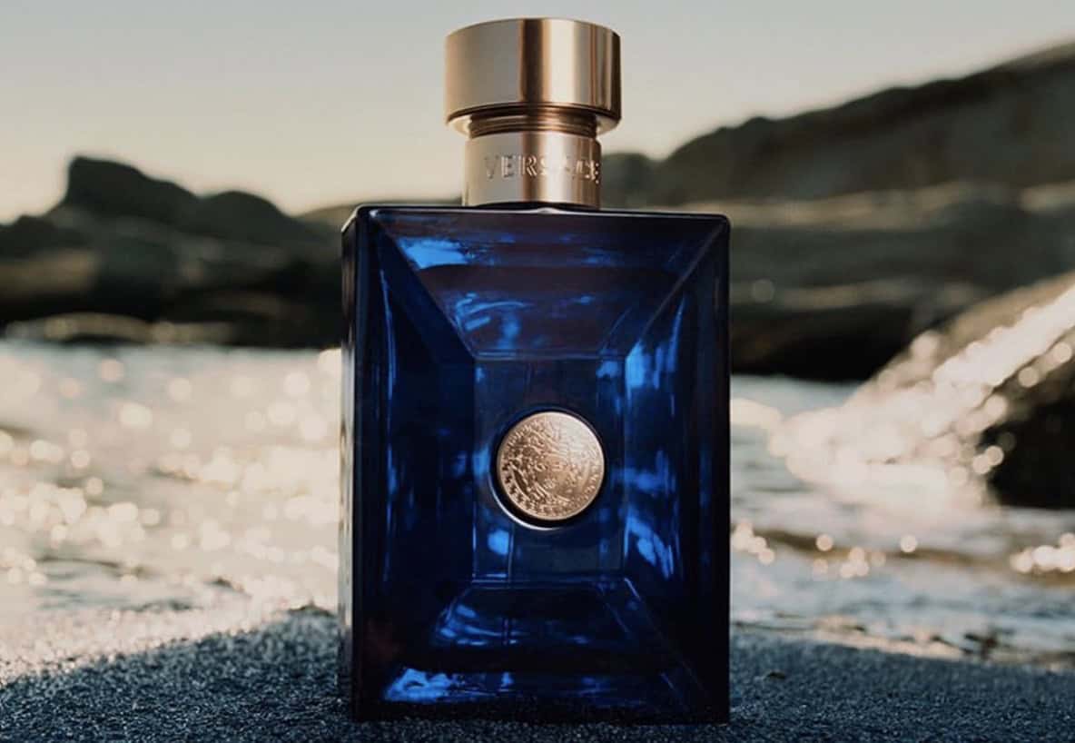 VERSACE DYLAN BLUE 3.4 EDT MAN + MINI TRAVEL SPRAY + BAG ( GIFT SET )
