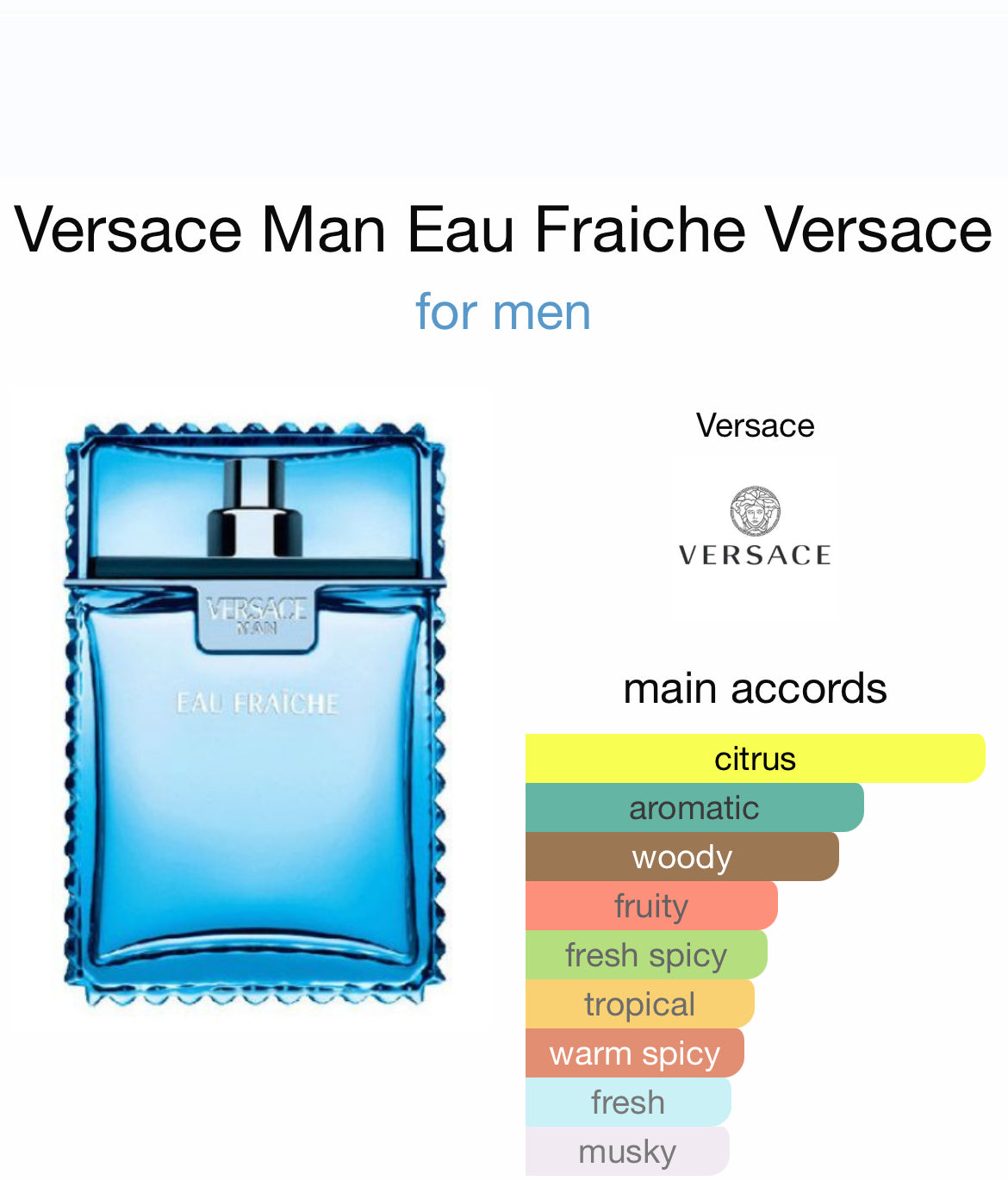 VERSACE EAU FRAICHE 3.4 EDT MAN+MINI SPRAY+ BAG ( GIFT SET)