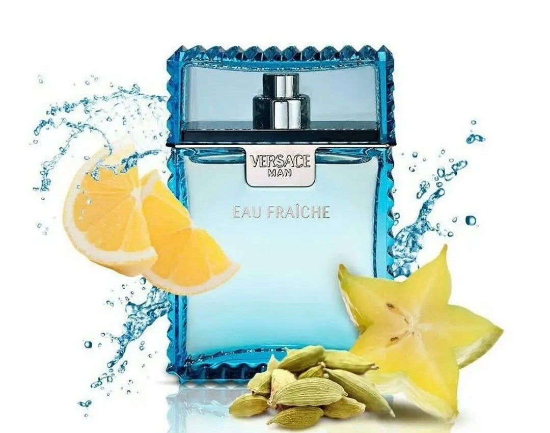 VERSACE EAU FRAICHE 3.4 EDT MAN+MINI SPRAY+ BAG ( GIFT SET)