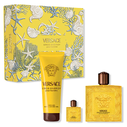 VERSACE EROS ENERGY 3.4 EDP MAN + 3.4 S/Gel + MINI TRAVEL SPRAY ( GIFT SET )