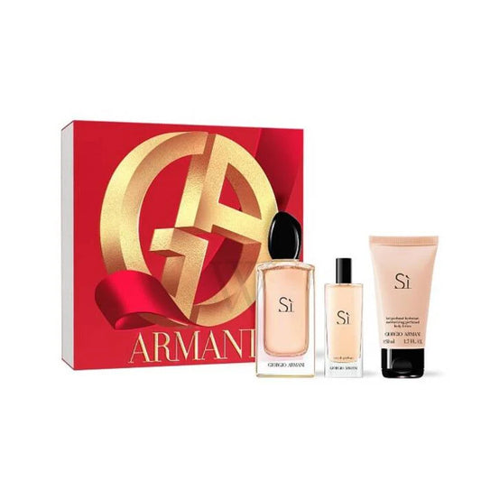 ARMANI SI 3.4 EDP LADY + 1.7 B/L + MINI TRAVEL SPRAY  ( GIFT SET)